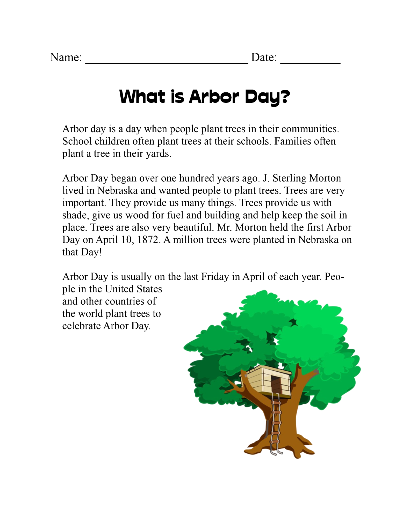 Arbor Day Unit Learning about Trees My Teaching Library
