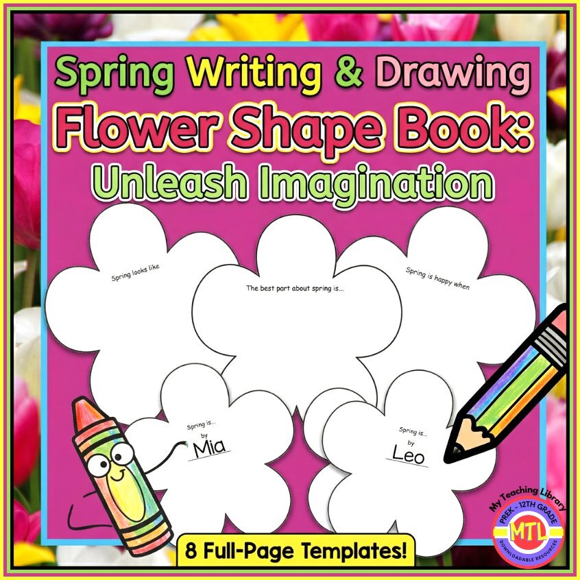 Z 3 Spring writing and drawing flower shape book