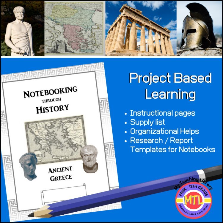 Z 62 Ancient Greece Notebook Cover Homeschooling Curriculum - My Teaching Library