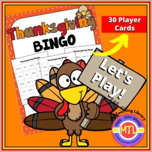 Thanksgiving Vocabulary Bingo
