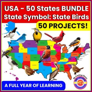 USA State Birds BUNDLE | 50 Projects | A Full-Year of Learning