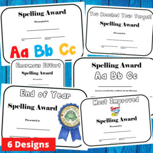 Spelling Award Certificates - My Teaching Library | MyTeachingLibrary.com