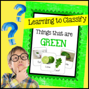 Classification cards - things that are green