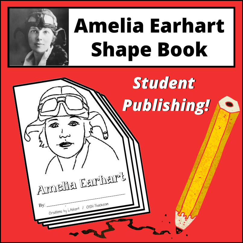 Amelia Earhart Student Publishing Shape book