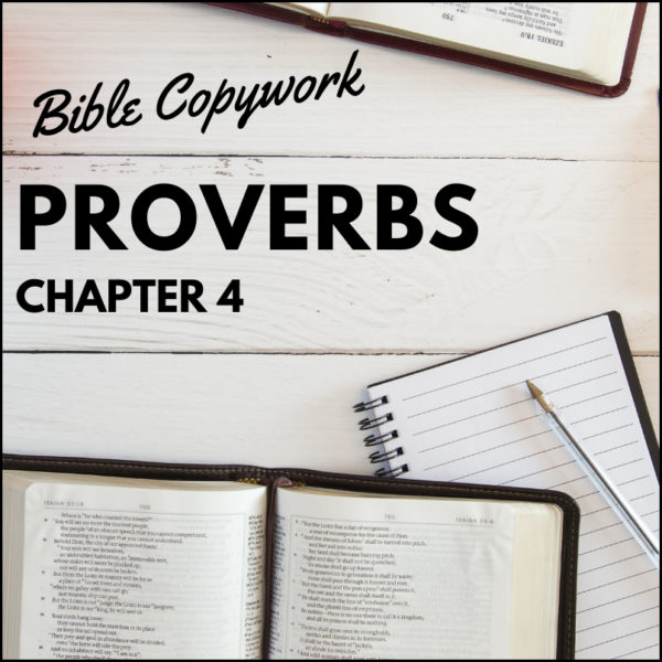 Bible Copywork - Proverbs Chapter 4 (Cursive) has been created with three purposes in mind:

    1st- To give students an opportunity to practice cursive handwriting
    2nd- To allow students to read (and think) about scripture while they are practicing their handwriting
    3rd- The resources provides an opportunity for teacher and student(s) to converse about scripture and how to apply to their everyday lives.