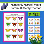 Butterfly Number Cards - Math