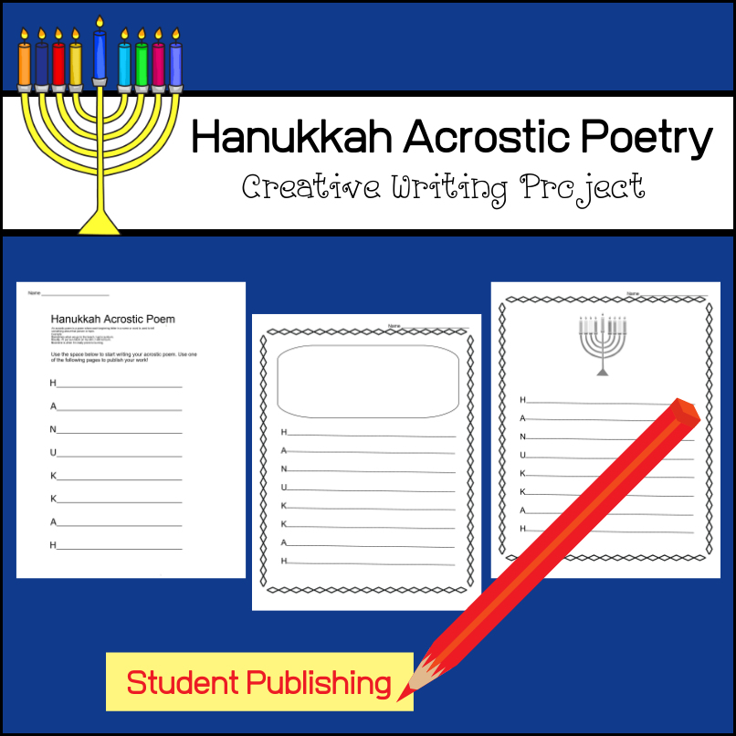 Hanukkah Acrostic Poetry Worksheets