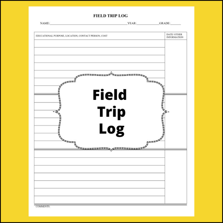 My Field Trip Record Logs - My Teaching Library | MyTeachingLibrary.com