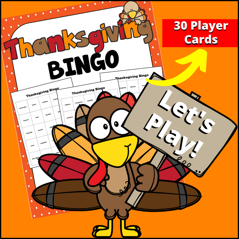 Thanksgiving Vocabulary Bingo My Teaching Library MyTeachingLibrary
