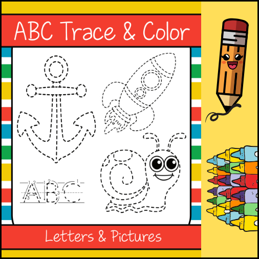 ABCs - Trace and Color Worksheets