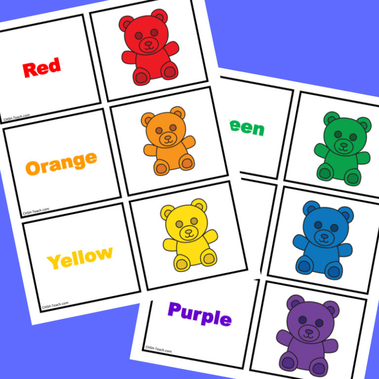 Numbers & Colors - Matching Cards - My Teaching Library ...