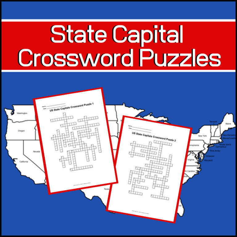 US State Capitals Crossword Puzzles My Teaching Library US State Capitals Crossword Puzzles My Teaching Library