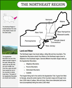Regions of the U.S. - Northeast Region - Informational Text and