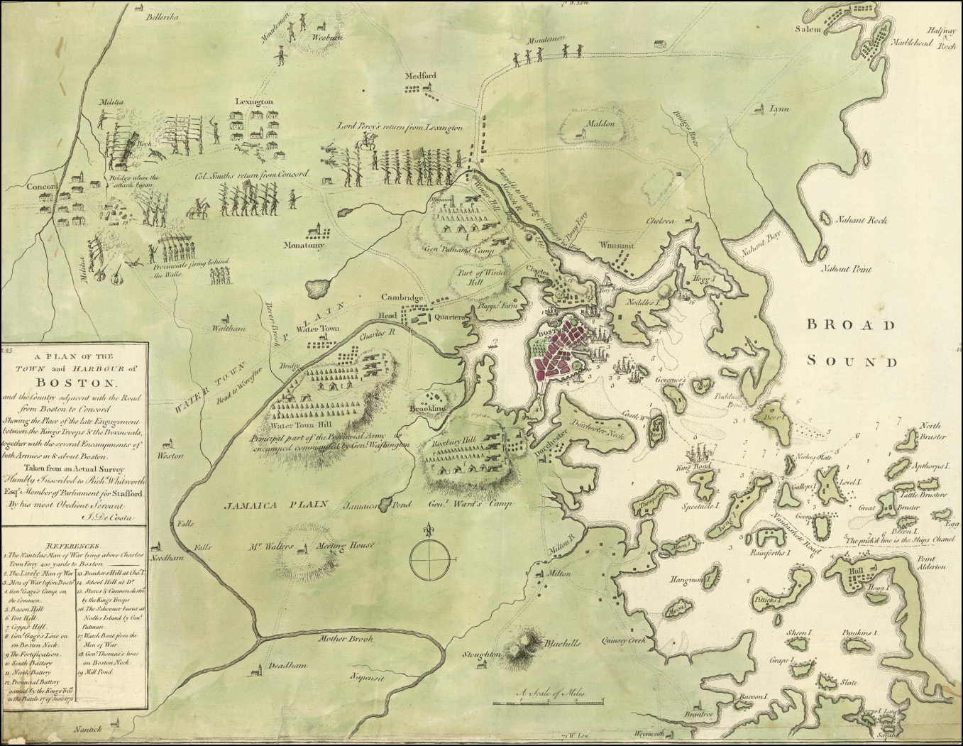 boston map - Paul Revere