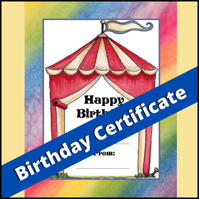 Birthday Certificate | Circus Tent