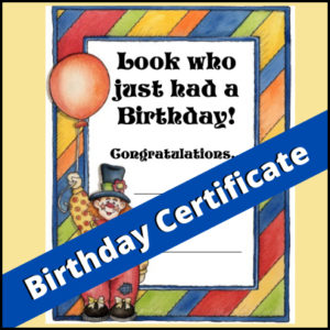 Birthday Certificate | Clown theme