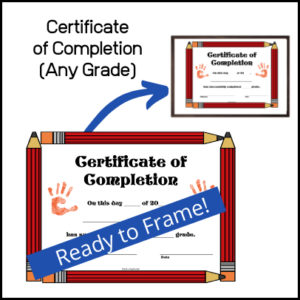 Certificate of Completion for grade ___