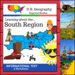 Regions of the U.S. - South Region - Informational Text and Worksheets