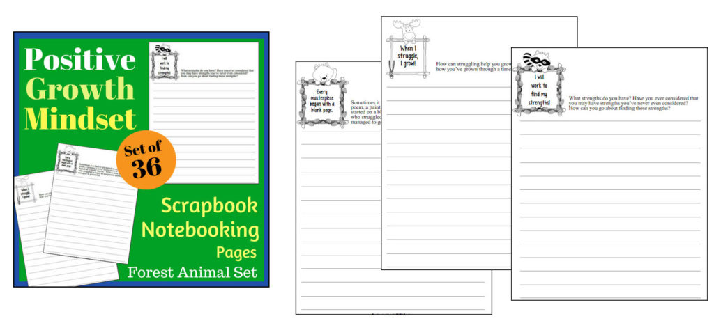 Positive Growth Mindset Writing Pages preview