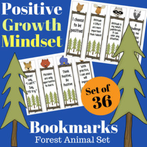 36 Positive Growth Mindset Bookmarks - Woodland / Forest Animals