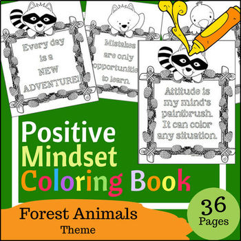 Positive Growth Mindset Coloring Book | Forest Animals