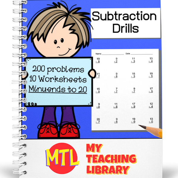 z 346 subtraction drills worksheets to 20