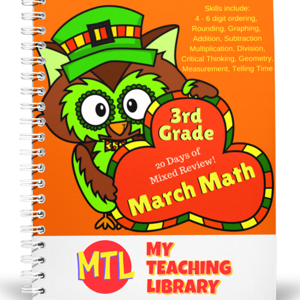 z 413 March Math 3rd grade workbook cover