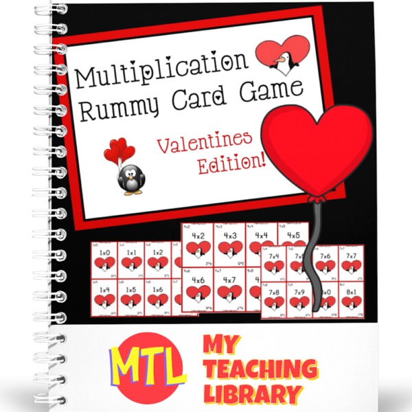 z 446 Valentines Multiplication Rummy Card Game