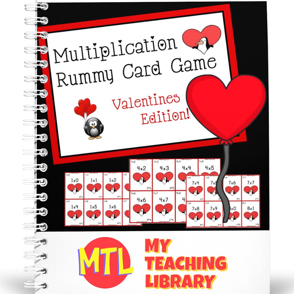 z 446 Valentines Multiplication Rummy Card Game