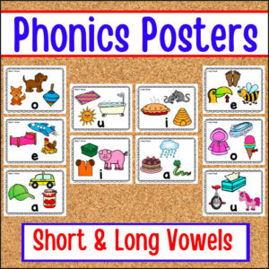 Long and Short vowel sounds - classroom phonics posters