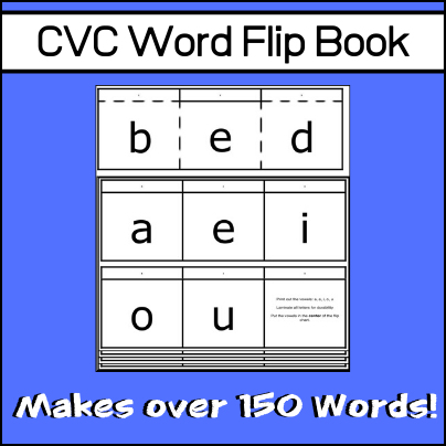 With this resource, you can create a CVC word flip book on which students can create over 150 words!