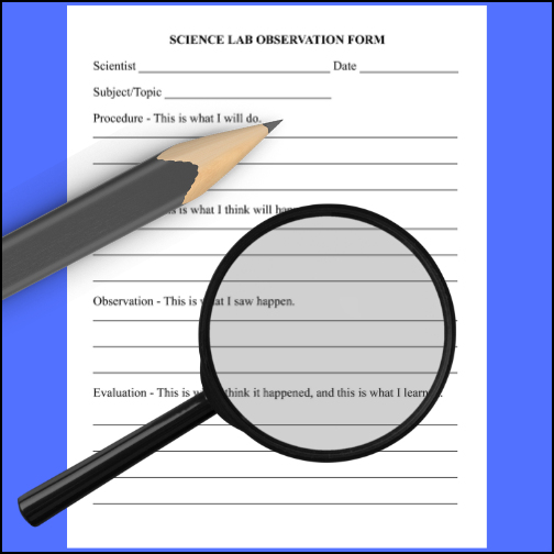 This form can be used again and again during different Science experiments. There are sections for students to record...

- the procedure that will be performed
-their prediction
-their observations
-their final evaluation (including what they learned)