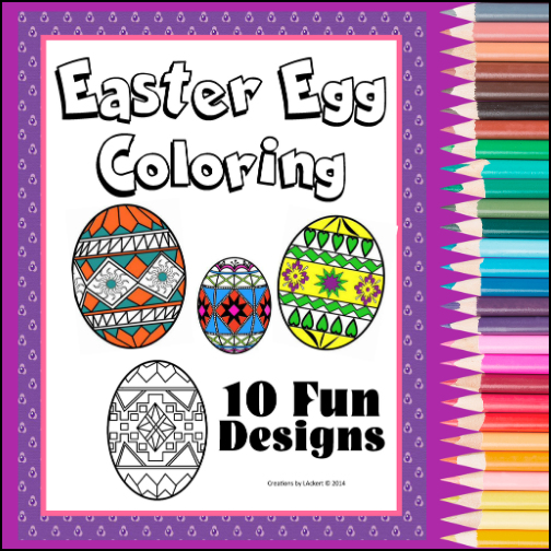 10 different Easter egg patterns to color!