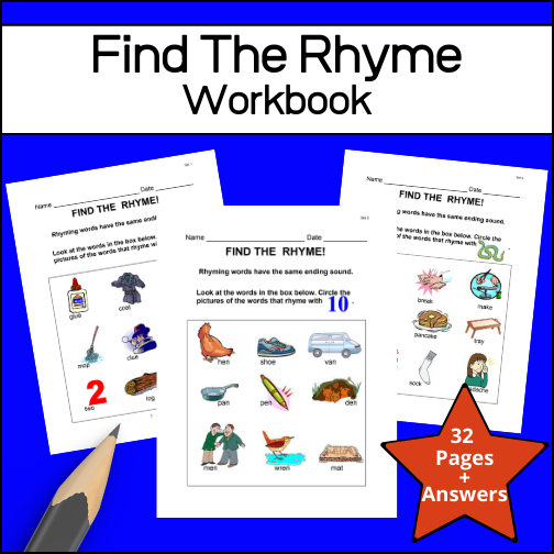 This resource includes 32 student pages (8 sets in all) of rhyming worksheets to provide plenty of practice for students learning to identify rhyming words!