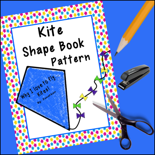 Students can create and publish a story, poem or report using this kite shape book.