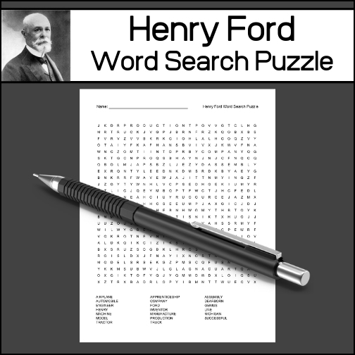 Henry Ford Word Search My Teaching Library CHSH Teach LLC