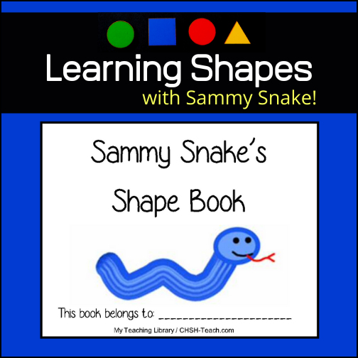 Help students learn their shapes with Sammy snake! This cute 16 page mini-book will guide students to identify 7 different shapes: square, circle, triangle, rectangle, star, diamond and heart. They will love reading it again and again!