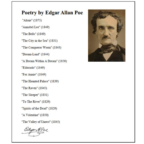 edgar allan poe biography poem