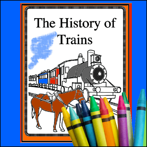 Students will enjoy learning the history of trains and the railway in the U.S. as they color! Highlights include learning about...

- the first 'wagonways' and what was used to power the first trains (horse power)
- what changes were made around 1776 and 1789
- the nickname of the first steam locomotive
- who built the first passenger train in the U.S.
...and much more!