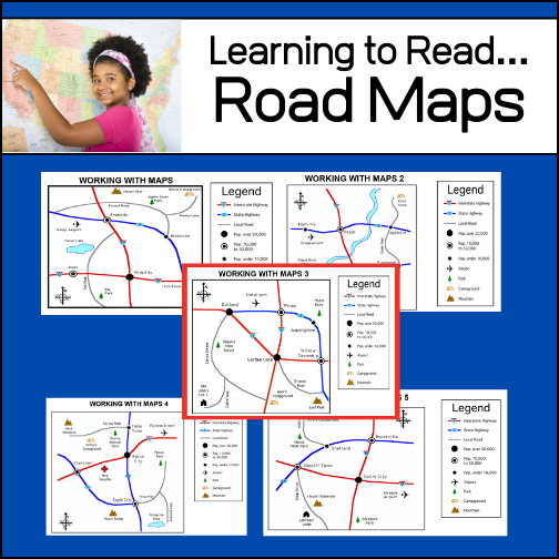 An important life skill is learning how to read maps! This resource provides 5 easy to read road maps. For each map, students will practice using the legend and answer 12-15 questions. Students will answer a total of 71 questions - Answer Keys provided.