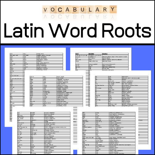 Latin Word Roots Reference My Teaching Library MyTeachingLibrary