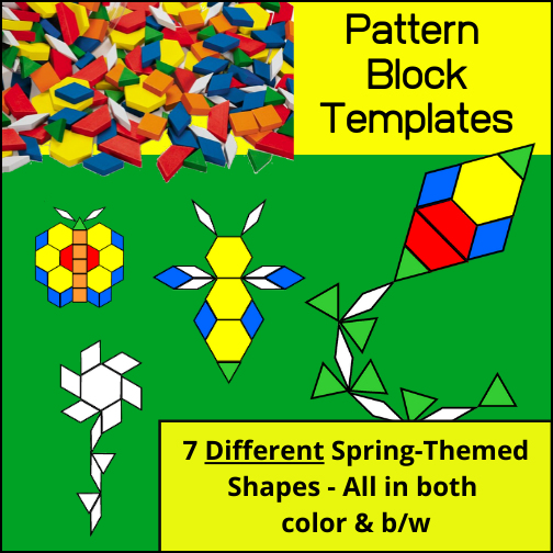 This resource provides 7 different Spring-themed images for students to use as patterns for their pattern blocks