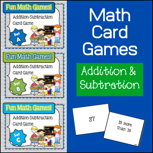 Perfect for 2nd and 3rd grades, this resource includes 3 sets of cards to play a matching game.  Each set includes 22 cards to create 11 matches. Students will need to either add or subtract to find the matches.