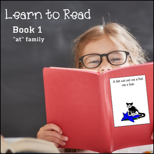 This simple 'Learn to Read' book will teach children words from the 'at' word family: at, cat, sat, bat, rat, hat, fat, Matt as well as the words a and on. Students will find a cute hand drawn illustrations that go along with the word, phrase or short sentence on each page.