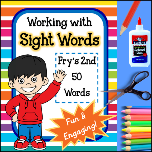 This workbook includes 50 fun and engaging pages (a page for each of the 2nd 50 Fry sight words)... Students will have sections to trace the words, color the words, write the words, find and color the words and build each word (cutting & pasting)!