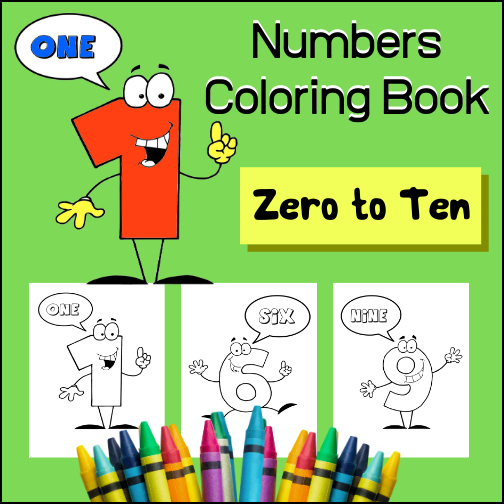 Give your little ones a fun way to reinforce their knowledge of numbers with this 11 page coloring book!