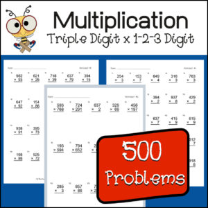 Triple digit Multiplication 4th - 5th Grades