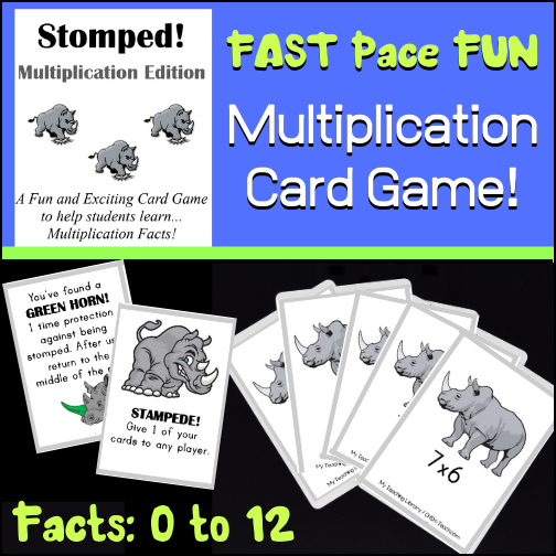 Math Card Game - Multiplication