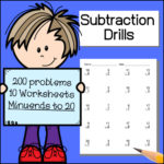 1st grade subtraction worksheets - minuends to 20