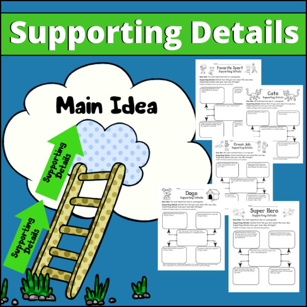 To be able to write a good paragraph, students need to be able to understand the relationship between the main idea and the details that support that idea. This resource has been designed to help students gain a solid understanding of supporting details by having them create them!  In this 8 page resource, students will be guided through the process of learning to create the supporting details around a main idea.